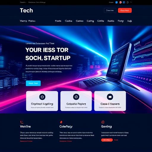 Screenshot of a website designed for a tech startup